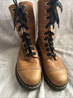 Dr. Martens Women’s Brown Lace-Up Leather Boots - Size 10